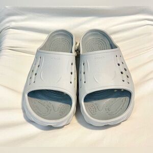 *EUC* CROCS Echo Slides - Size Mens 6/Women’s 8 - Wavey Sole - Light Gray